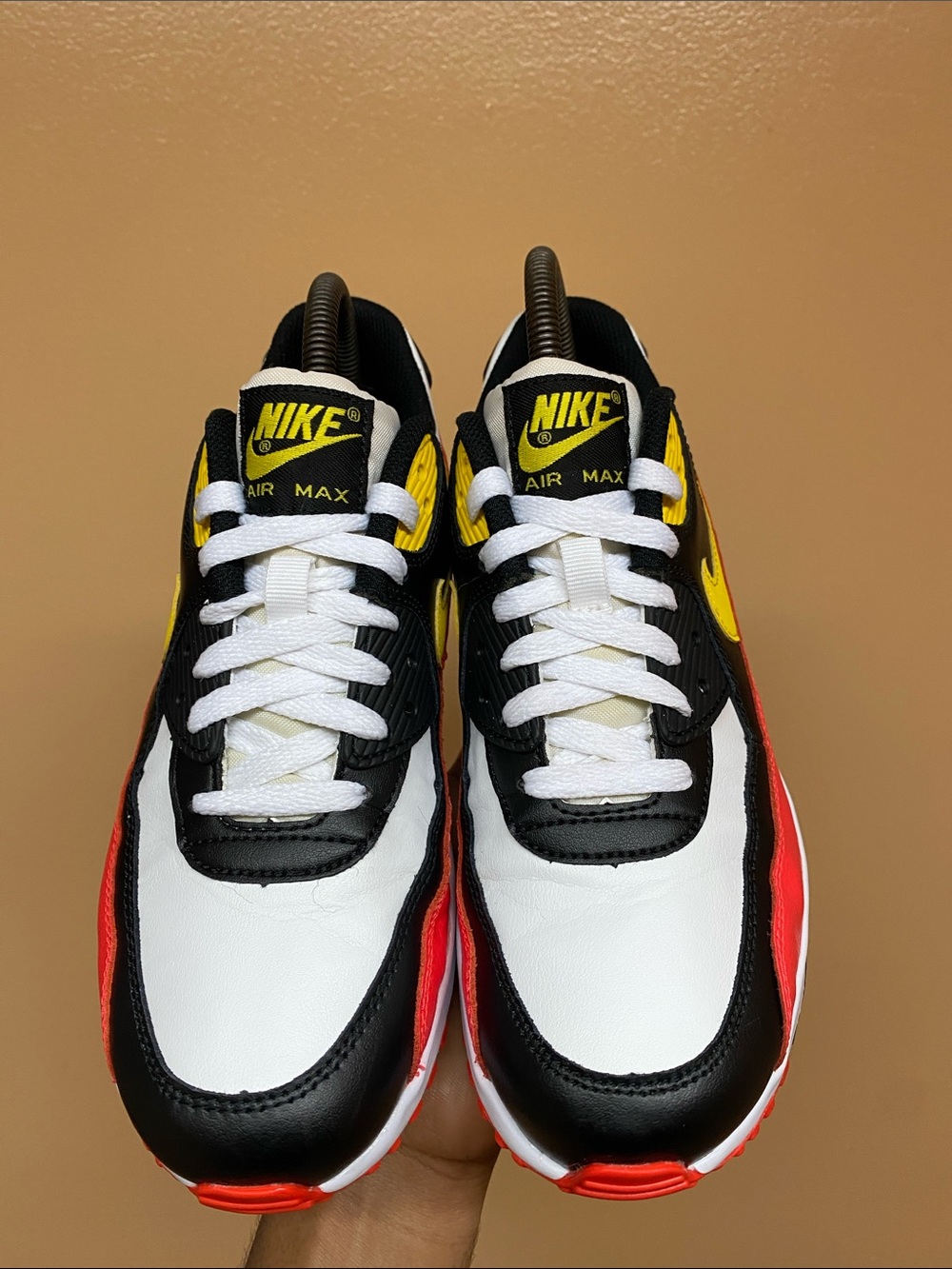 Nike Air Max 90 “White Chrome Yellow Black Bright Crimson” Size 7.5  833412-120 - Picture 12 of 16
